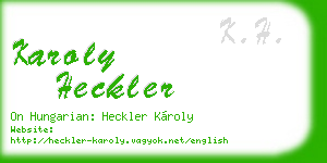 karoly heckler business card